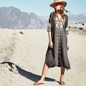 Johnny Was Carmelita Embroidered Linen Dress - L
